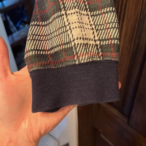 Cozy Cropped Flannel with Buttons and Denim Collar - Picture 3 of 4